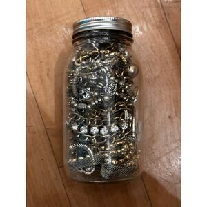 Mystery Jewelry Jar - Mixed Metals Silver Gold 55 Pieces